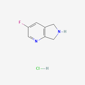 molecular formula C7H8ClFN2 B566794 3-fluoro-6,7-dihydro-5H-pyrrolo[3,4-b]pyridine hydrochloride CAS No. 1346808-65-8