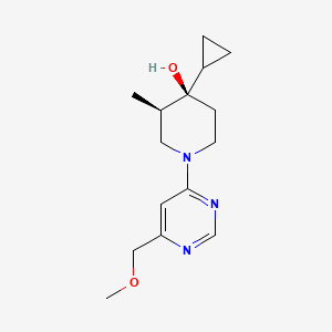 molecular formula C15H23N3O2 B5667955 (3R*,4R*)-4-cyclopropyl-1-[6-(methoxymethyl)-4-pyrimidinyl]-3-methyl-4-piperidinol 