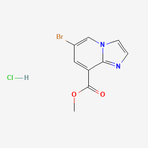 molecular formula C9H8BrClN2O2 B566797 盐酸甲基 6-溴咪唑并[1,2-a]吡啶-8-羧酸酯 CAS No. 1332581-63-1