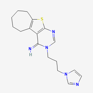 molecular formula C17H21N5S B5667982 3-[3-(1H-imidazol-1-yl)propyl]-3,5,6,7,8,9-hexahydro-4H-cyclohepta[4,5]thieno[2,3-d]pyrimidin-4-imine 