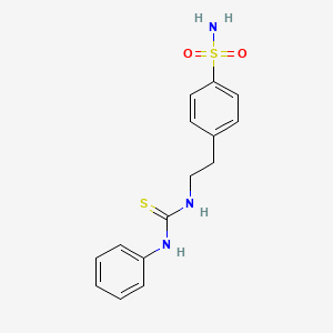 molecular formula C15H17N3O2S2 B5667986 4-{2-[(anilinocarbonothioyl)amino]ethyl}benzenesulfonamide CAS No. 10079-93-3