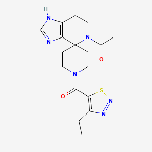 molecular formula C17H22N6O2S B5668000 5-acetyl-1'-[(4-ethyl-1,2,3-thiadiazol-5-yl)carbonyl]-1,5,6,7-tetrahydrospiro[imidazo[4,5-c]pyridine-4,4'-piperidine] 