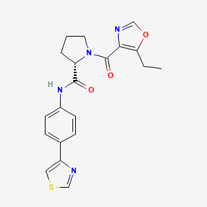 molecular formula C20H20N4O3S B5668003 1-[(5-ethyl-1,3-oxazol-4-yl)carbonyl]-N-[4-(1,3-thiazol-4-yl)phenyl]-L-prolinamide 