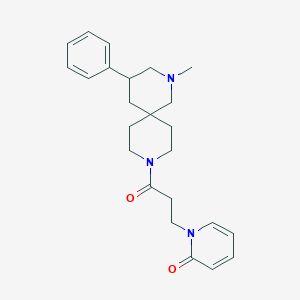 molecular formula C24H31N3O2 B5668017 1-[3-(2-methyl-4-phenyl-2,9-diazaspiro[5.5]undec-9-yl)-3-oxopropyl]pyridin-2(1H)-one 