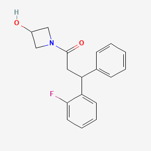 molecular formula C18H18FNO2 B5668046 1-[3-(2-fluorophenyl)-3-phenylpropanoyl]azetidin-3-ol 