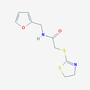 molecular formula C10H12N2O2S2 B5668052 2-(4,5-dihydro-1,3-thiazol-2-ylthio)-N-(2-furylmethyl)acetamide 