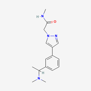 molecular formula C16H22N4O B5668056 2-(4-{3-[1-(dimethylamino)ethyl]phenyl}-1H-pyrazol-1-yl)-N-methylacetamide 