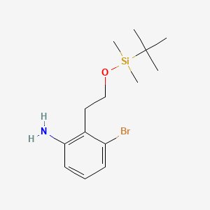 molecular formula C14H24BrNOSi B566806 3-溴-2-(2-((叔丁基二甲基甲硅烷基)氧基)乙基)苯胺 CAS No. 1227958-06-6