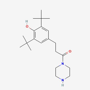 molecular formula C21H34N2O2 B5668065 2,6-di-tert-butyl-4-[3-oxo-3-(1-piperazinyl)propyl]phenol 