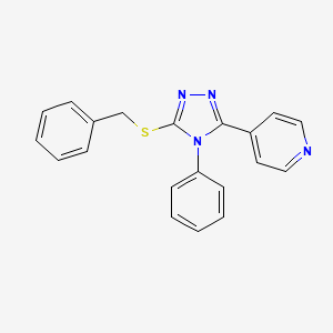 molecular formula C20H16N4S B5668067 4-[5-(benzylthio)-4-phenyl-4H-1,2,4-triazol-3-yl]pyridine 