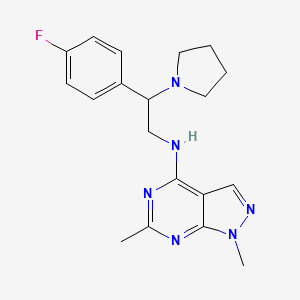 molecular formula C19H23FN6 B5668075 N-[2-(4-fluorophenyl)-2-pyrrolidin-1-ylethyl]-1,6-dimethyl-1H-pyrazolo[3,4-d]pyrimidin-4-amine 
