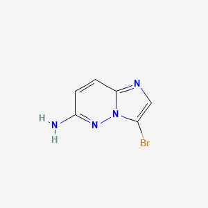 molecular formula C6H5BrN4 B566808 3-溴咪唑并[1,2-b]哒嗪-6-胺 CAS No. 1260850-70-1