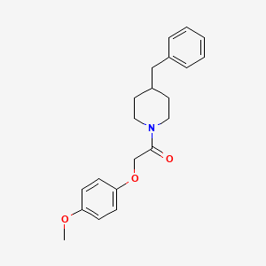 molecular formula C21H25NO3 B5668088 4-benzyl-1-[(4-methoxyphenoxy)acetyl]piperidine 