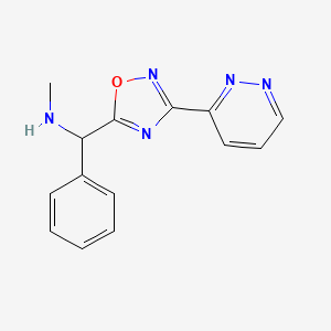 molecular formula C14H13N5O B5668092 N-methyl-1-phenyl-1-[3-(3-pyridazinyl)-1,2,4-oxadiazol-5-yl]methanamine hydrochloride 