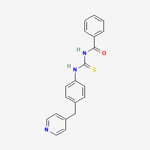 molecular formula C20H17N3OS B5668100 N-({[4-(4-pyridinylmethyl)phenyl]amino}carbonothioyl)benzamide 