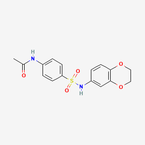 molecular formula C16H16N2O5S B5668109 N-{4-[(2,3-dihydro-1,4-benzodioxin-6-ylamino)sulfonyl]phenyl}acetamide 