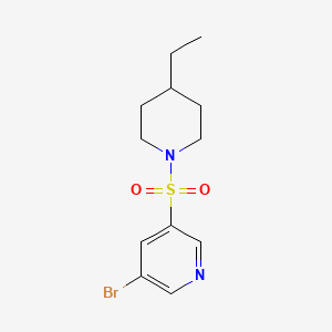 molecular formula C12H17BrN2O2S B566811 3-Bromo-5-(4-ethylpiperidin-1-ylsulfonyl)pyridine CAS No. 1306711-69-2