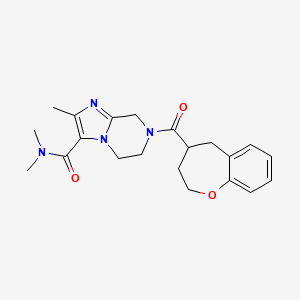 molecular formula C21H26N4O3 B5668130 N,N,2-trimethyl-7-(2,3,4,5-tetrahydro-1-benzoxepin-4-ylcarbonyl)-5,6,7,8-tetrahydroimidazo[1,2-a]pyrazine-3-carboxamide 