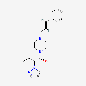 molecular formula C20H26N4O B5668135 1-[(2E)-3-phenyl-2-propen-1-yl]-4-[2-(1H-pyrazol-1-yl)butanoyl]piperazine 