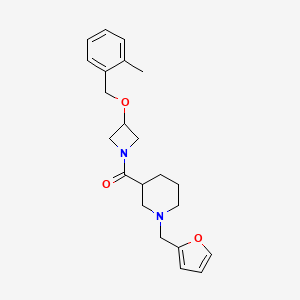molecular formula C22H28N2O3 B5668158 1-(2-furylmethyl)-3-({3-[(2-methylbenzyl)oxy]-1-azetidinyl}carbonyl)piperidine 
