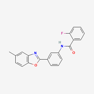2-fluoro-N-[3-(5-methyl-1,3-benzoxazol-2-yl)phenyl]benzamide