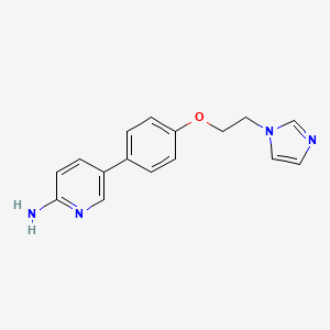 molecular formula C16H16N4O B5668197 5-{4-[2-(1H-imidazol-1-yl)ethoxy]phenyl}pyridin-2-amine 