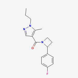 molecular formula C17H20FN3O B5668210 4-{[2-(4-fluorophenyl)-1-azetidinyl]carbonyl}-5-methyl-1-propyl-1H-pyrazole 