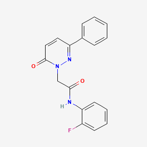 molecular formula C18H14FN3O2 B5668223 N-(2-fluorophenyl)-2-(6-oxo-3-phenyl-1(6H)-pyridazinyl)acetamide 