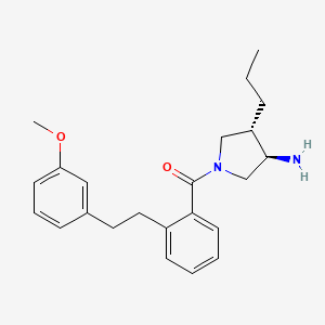 molecular formula C23H30N2O2 B5668230 (3R*,4S*)-1-{2-[2-(3-methoxyphenyl)ethyl]benzoyl}-4-propylpyrrolidin-3-amine 