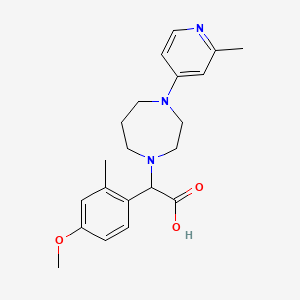 molecular formula C21H27N3O3 B5668232 (4-methoxy-2-methylphenyl)[4-(2-methylpyridin-4-yl)-1,4-diazepan-1-yl]acetic acid 