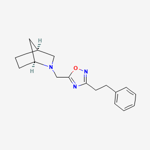 molecular formula C17H21N3O B5668258 (1S*,4S*)-2-{[3-(2-phenylethyl)-1,2,4-oxadiazol-5-yl]methyl}-2-azabicyclo[2.2.1]heptane 