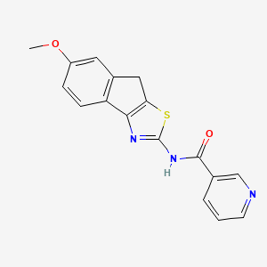 molecular formula C17H13N3O2S B5668263 N-(6-methoxy-8H-indeno[1,2-d][1,3]thiazol-2-yl)nicotinamide 