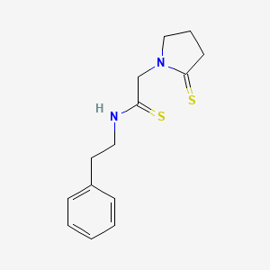 molecular formula C14H18N2S2 B5668276 N-(2-phenylethyl)-2-(2-thioxo-1-pyrrolidinyl)ethanethioamide CAS No. 127040-60-2