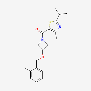 molecular formula C19H24N2O2S B5668280 2-isopropyl-4-methyl-5-({3-[(2-methylbenzyl)oxy]-1-azetidinyl}carbonyl)-1,3-thiazole 