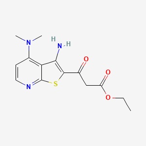 molecular formula C14H17N3O3S B5668309 ethyl 3-[3-amino-4-(dimethylamino)thieno[2,3-b]pyridin-2-yl]-3-oxopropanoate 