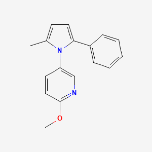 molecular formula C17H16N2O B5668320 2-methoxy-5-(2-methyl-5-phenyl-1H-pyrrol-1-yl)pyridine 