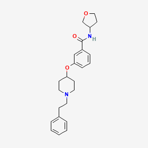 molecular formula C24H30N2O3 B5668325 3-{[1-(2-phenylethyl)piperidin-4-yl]oxy}-N-(tetrahydrofuran-3-yl)benzamide 