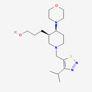 molecular formula C18H32N4O2S B5668335 3-{(3R*,4S*)-1-[(4-isopropyl-1,2,3-thiadiazol-5-yl)methyl]-4-morpholin-4-ylpiperidin-3-yl}propan-1-ol 