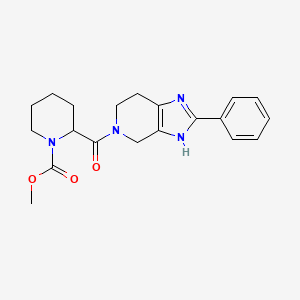 molecular formula C20H24N4O3 B5668337 methyl 2-[(2-phenyl-1,4,6,7-tetrahydro-5H-imidazo[4,5-c]pyridin-5-yl)carbonyl]piperidine-1-carboxylate 