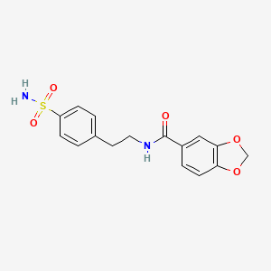 molecular formula C16H16N2O5S B5668344 N-{2-[4-(aminosulfonyl)phenyl]ethyl}-1,3-benzodioxole-5-carboxamide 