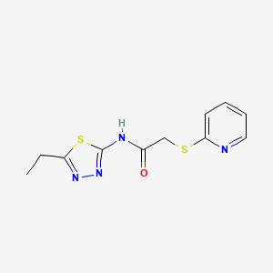 molecular formula C11H12N4OS2 B5668357 N-(5-ethyl-1,3,4-thiadiazol-2-yl)-2-(2-pyridinylthio)acetamide 