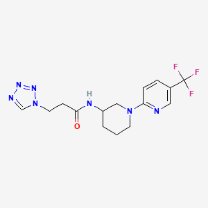 molecular formula C15H18F3N7O B5668359 3-(1H-tetrazol-1-yl)-N-{1-[5-(trifluoromethyl)-2-pyridinyl]-3-piperidinyl}propanamide 