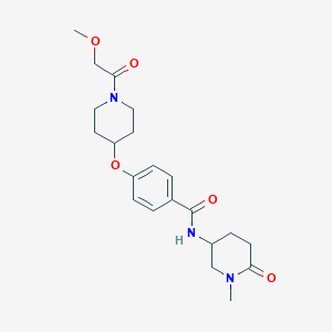 molecular formula C21H29N3O5 B5668367 4-{[1-(methoxyacetyl)piperidin-4-yl]oxy}-N-(1-methyl-6-oxopiperidin-3-yl)benzamide 