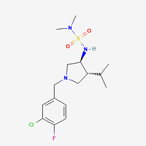 molecular formula C16H25ClFN3O2S B5668430 N'-[(3S*,4R*)-1-(3-chloro-4-fluorobenzyl)-4-isopropyl-3-pyrrolidinyl]-N,N-dimethylsulfamide 