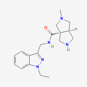 molecular formula C18H25N5O B5668437 rel-(3aR,6aR)-N-[(1-ethyl-1H-indazol-3-yl)methyl]-2-methylhexahydropyrrolo[3,4-c]pyrrole-3a(1H)-carboxamide dihydrochloride 
