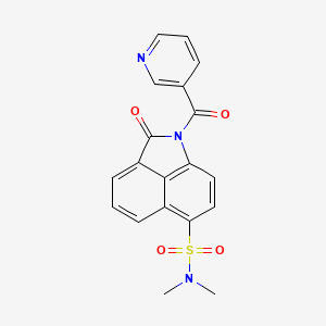 molecular formula C19H15N3O4S B5668444 N,N-dimethyl-2-oxo-1-(3-pyridinylcarbonyl)-1,2-dihydrobenzo[cd]indole-6-sulfonamide 