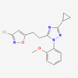 molecular formula C17H17ClN4O2 B5668446 5-[2-(3-chloroisoxazol-5-yl)ethyl]-3-cyclopropyl-1-(2-methoxyphenyl)-1H-1,2,4-triazole 