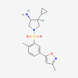 (3R*,4S*)-4-cyclopropyl-1-{[2-methyl-5-(3-methylisoxazol-5-yl)phenyl]sulfonyl}pyrrolidin-3-amine