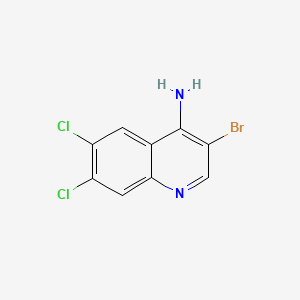 molecular formula C9H5BrCl2N2 B566847 3-Bromo-6,7-dichloroquinolin-4-amine CAS No. 1211312-68-3