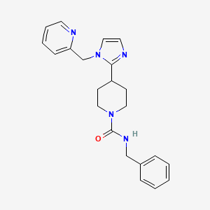molecular formula C22H25N5O B5668487 N-benzyl-4-[1-(pyridin-2-ylmethyl)-1H-imidazol-2-yl]piperidine-1-carboxamide 